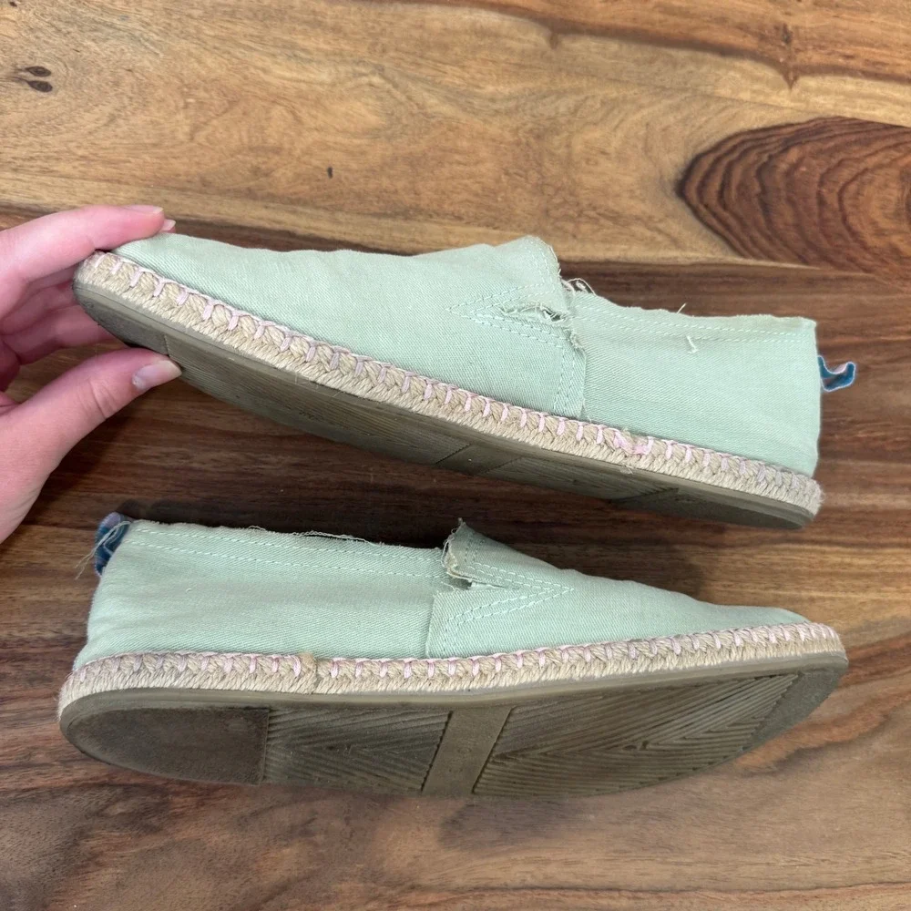 Vionic Beach Laguna Slip On Espadrille Cotton Canvas Loafer Light Green‎ Shoe 11